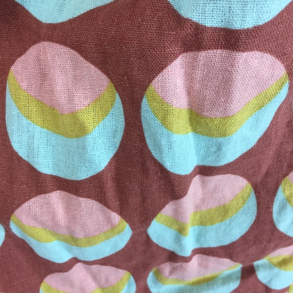 Judith March Retro Open Bow Back Linen Dot Print Dress Size Small - Picture 12 of 13